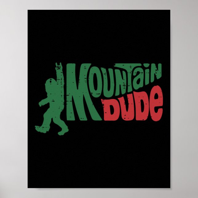 Vandra Bigfoot Berg Kille Sasquatch Klippa Män Wo Poster (Framsidan)