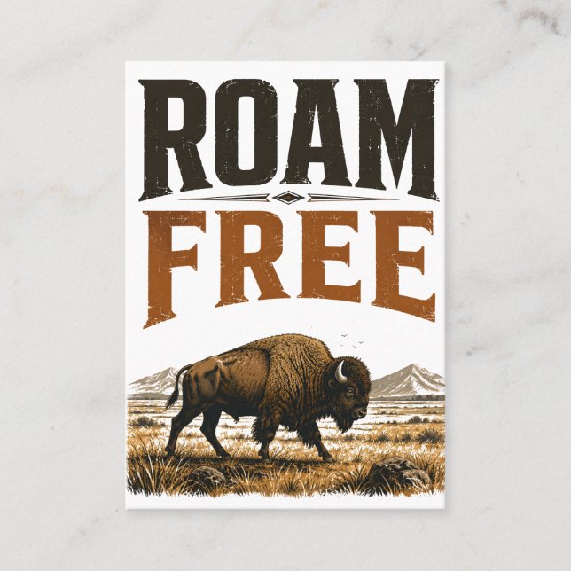 Vandra fritt Bison Prairie Wilderness Vintage Utom (Framsida)