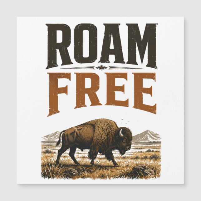 Vandra fritt Bison Prairie Wilderness Vintage Utom (Framsida)