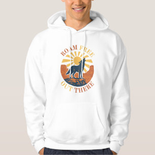 Vandra fritt där ute – Grafik med vintage ökenvarg Hoodie