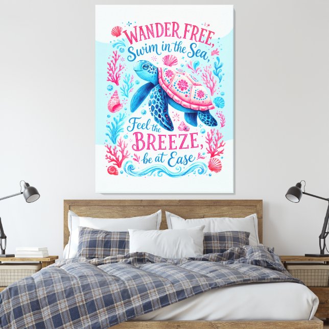 Vandra fritt, simma i havet canvastryck (Insitu (sovrum))
