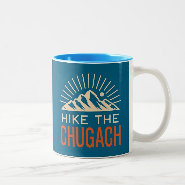 Vandra i Chugach Mountains Sunburst Två-Tonad Mugg (Höger)