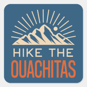 Vandra i Ouachita-bergen Arkansas Sunburst Fyrkantigt Klistermärke