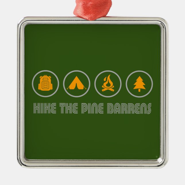 Vandra i Pine Barrens New Jersey Julgransprydnad Metall (Framsidan)
