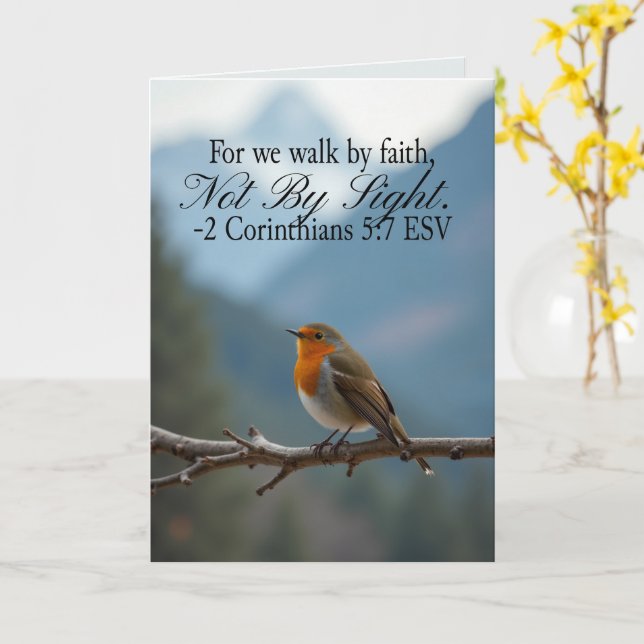 Vandra i tro, inte i syn 2 Korintierbrevet 5:7 Kort (Gul blomma)