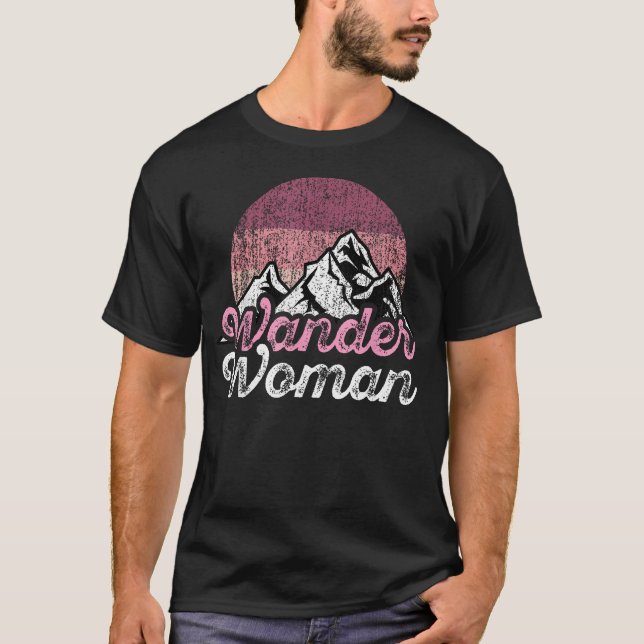 Vandra Kvinnlig Berg Camping Vandring Flickor T Shirt (Framsida)