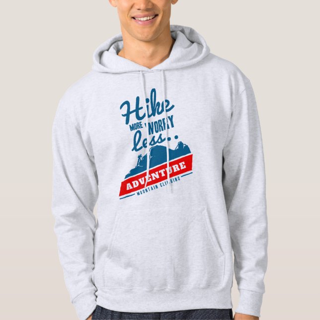 Vandra mer, oroa dig mindre Camping Hoodie (Framsida)