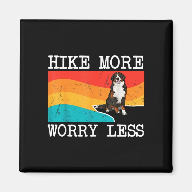 Vandra mer oroa mindre bernese mountain dog grafik magnet (Framsidan)