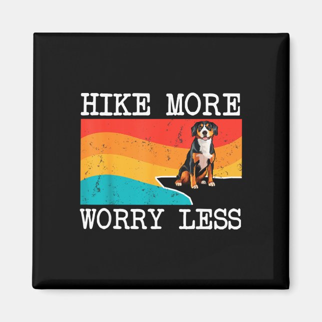 Vandra mer oroa mindre entlebucher mountain dog magnet (Framsidan)