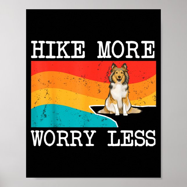 Vandra mer oroa mindre shetland sheepdog grafisk poster (Framsidan)