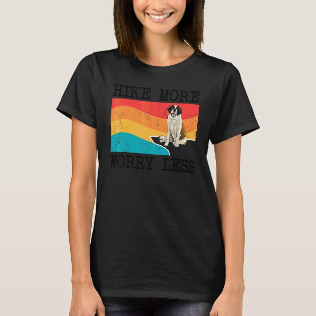 Vandra Mer Oroa Mindre St Bernard Grafisk Vandring T Shirt (Framsida)