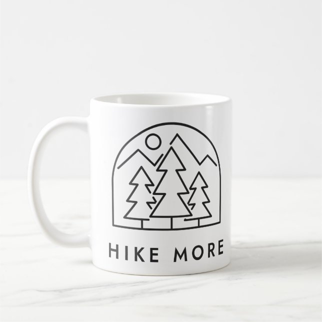 Vandra Mer Tallar och Berg Ritning Kaffemugg (Vänster)