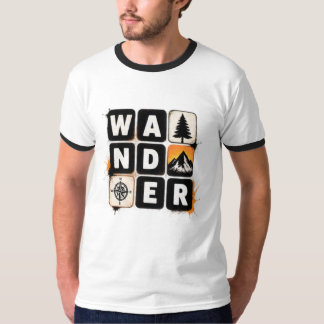 Vandra – Minimal typografi för resor och äventyr T Shirt
