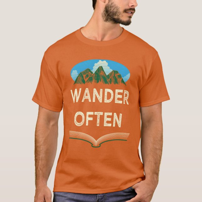 Vandra Ofta Campingutflykt Campingsemester Vandrin T Shirt (Framsida)