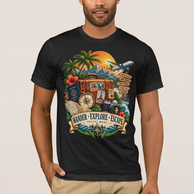 Vandra Utforska Fly T Shirt (Framsida)