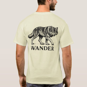 “Vandra” Varg Grafisk T-Shirt – Ensam Varg Äventyr