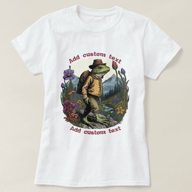 Vandrande groda vildblomma skog Padda, Groda älska T Shirt (Design framsida)