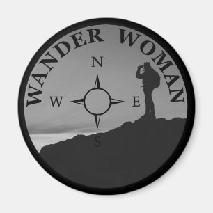 vandrande kvinnlig vintage magnet