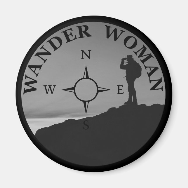 vandrande kvinnlig vintage magnet (Framsidan)