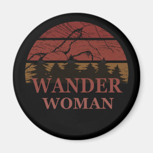 vandrande kvinnlig vintage magnet
