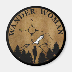 vandrande kvinnlig vintage magnet