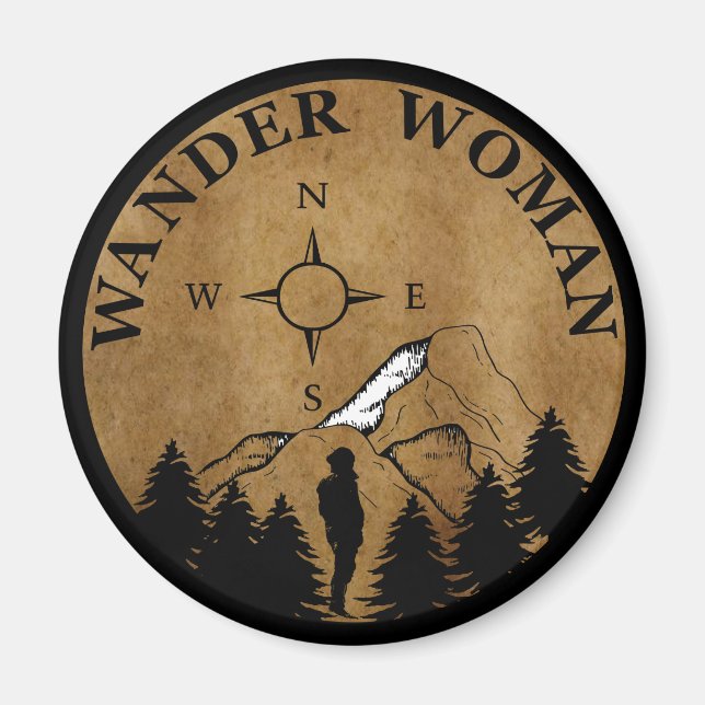 vandrande kvinnlig vintage magnet (Framsidan)