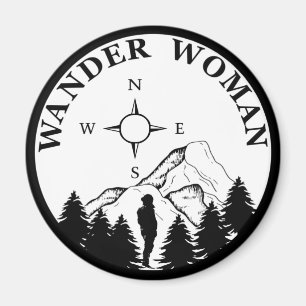 vandrande kvinnlig vintage magnet