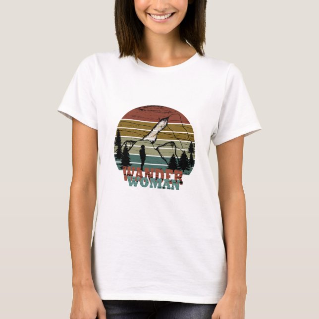 vandrande kvinnlig vintage t shirt (Framsida)