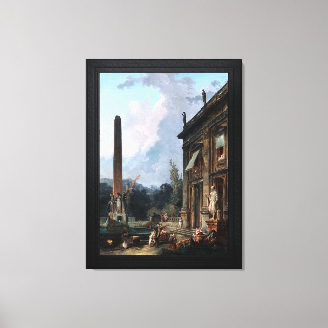 Vandrande Minstrels av Hubert Robert Canvastryck (Framsida)