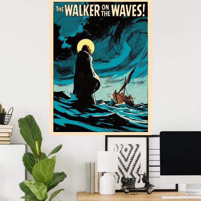 Vandrande på vågorna poster (Hemmakontoret)
