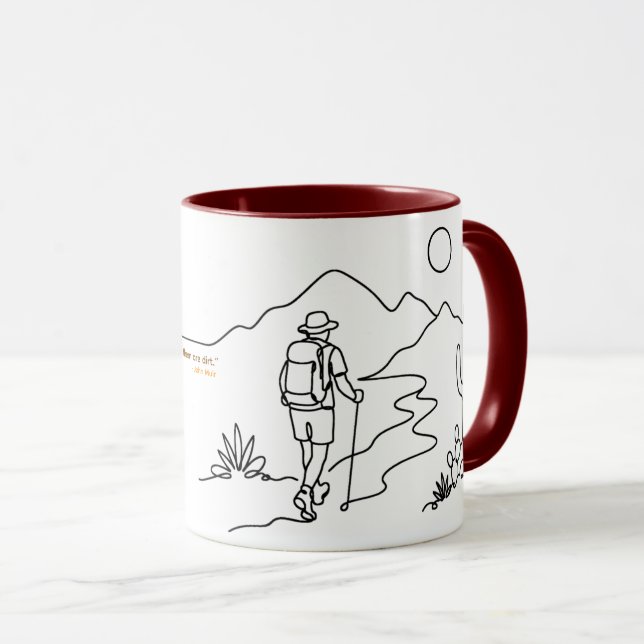 Vandrare i ökenmugg med John Muir-citat Mugg (Framsida höger)