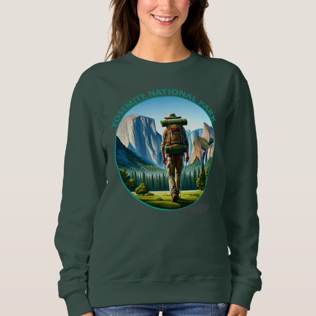 Vandrare i Yosemite Nationalpark T Shirt (Framsida)