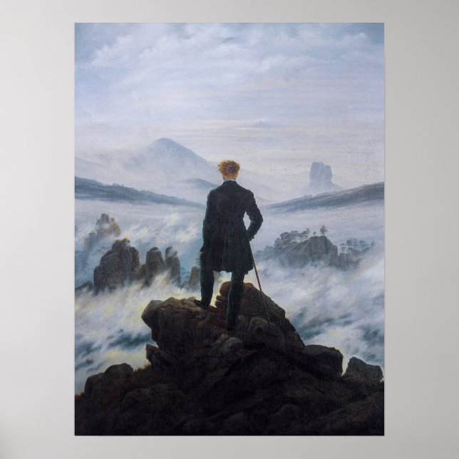 Vandrare ovanför dimhavet – Friedrich Poster (Framsidan)
