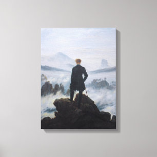 Vandrare ovanför Fog-havet Canvastryck