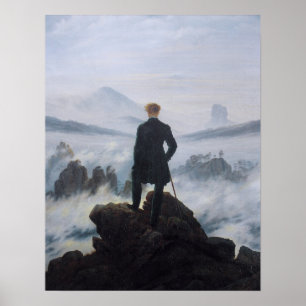 Vandrare ovanför Fog-havet Poster
