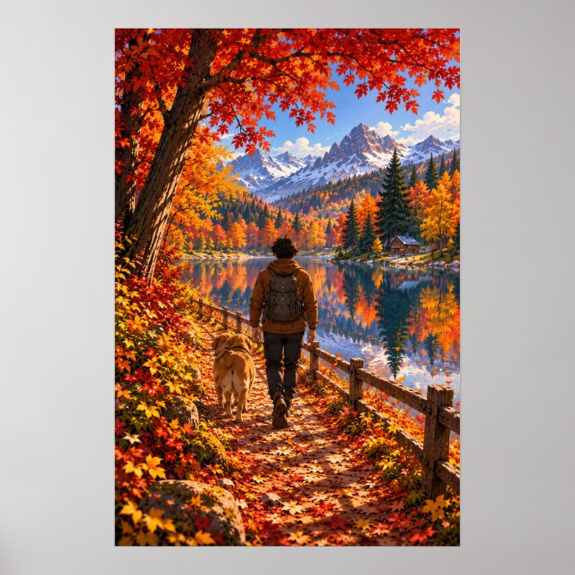 Vandraren Höstsjön Poster (Framsidan)