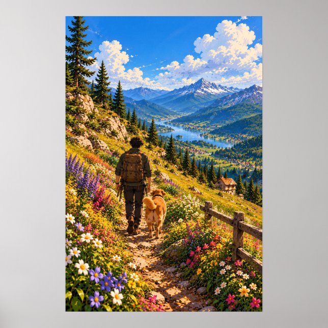 Vandraren i bergsäng poster (Framsidan)