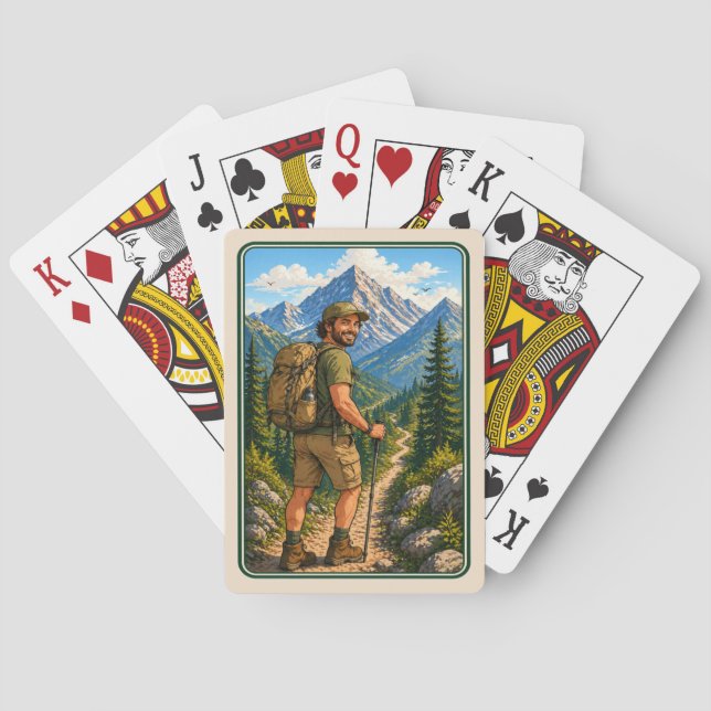 Vandrarkort manlig utan text casinokort (Baksidan)