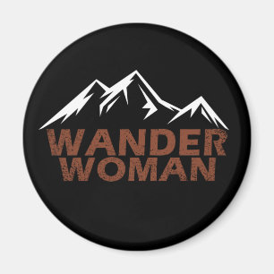 vandrarkvinnans vandrande camping magnet