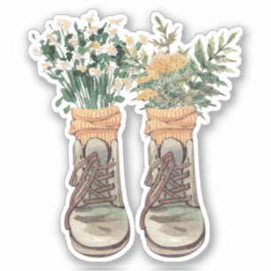 Vandrarskor & Vildblommor Klistermärken