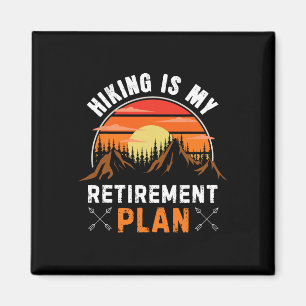 Vandring är min pensionsplan Rolig vandring Retro Magnet