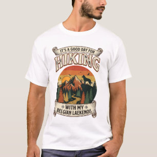 Vandring Belgisk Laekenois Hund Berg Solnedgång Sk T Shirt