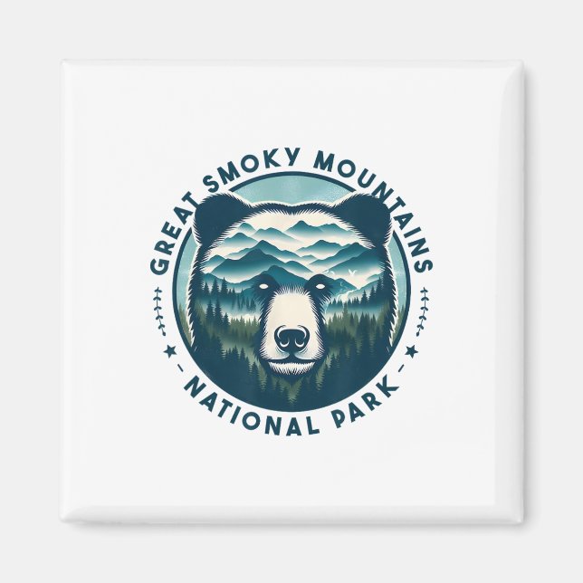 Vandring Camping Great Smoky Mountains Nationalpar Magnet (Framsidan)