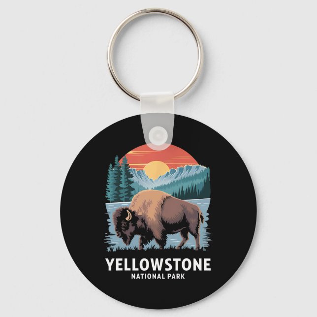Vandring Camping Yellowstone Nationalpark Vilda dj Nyckelring (Framsida)