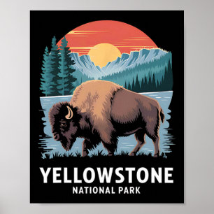 Vandring Camping Yellowstone Nationalpark Vilda dj Poster