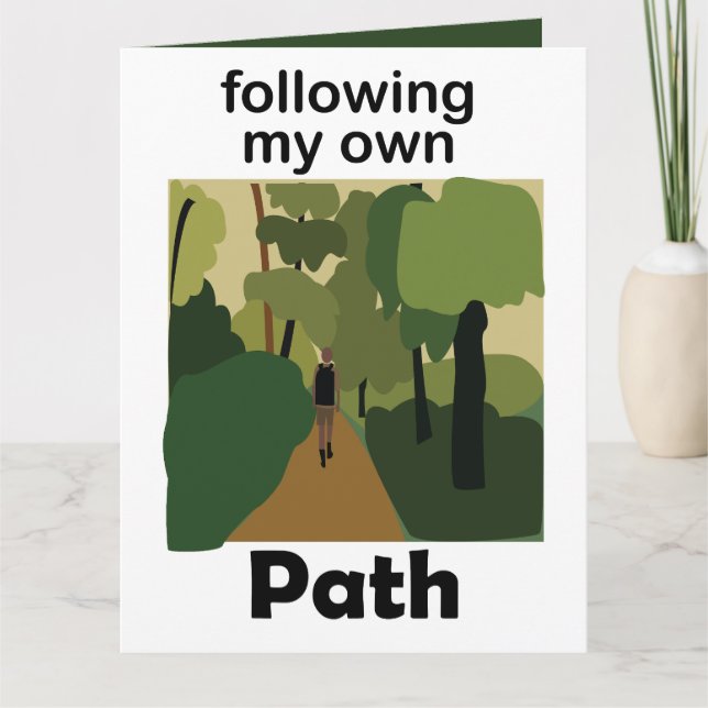Vandring Följer Min Egen Väg Wanderlust Kort (Framsida)