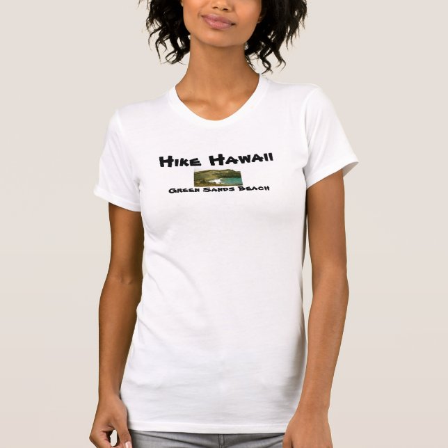 Vandring Hawaii: Papakolea grön Sandstrand T-shirt (Framsida)