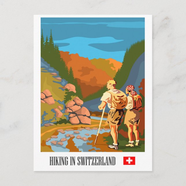 Vandring i Schweiz Vykort (Framsida)