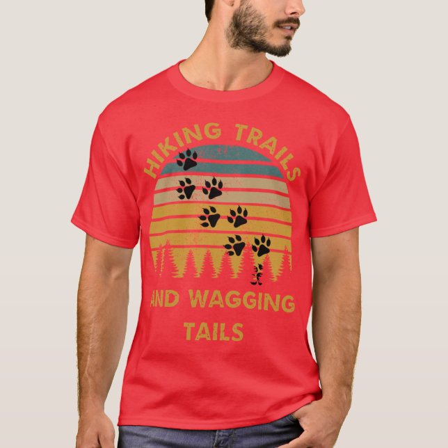Vandring med hundar retro t shirt (Framsida)