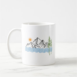 Vandring och camping i bergen grafik kaffemugg